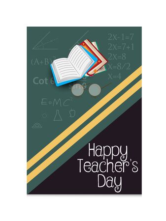 Vector illustration of a background or Poster with stylish text for Happy Teacher's Day.のイラスト素材