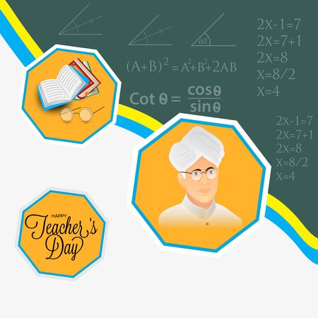 Vector illustration of a background or Poster with stylish text for Happy Teacher's Day.のイラスト素材