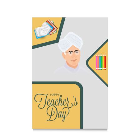 Vector illustration of a background or Poster with stylish text for Happy Teacher's Day.のイラスト素材