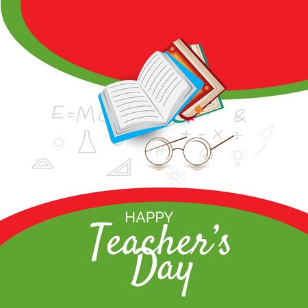 Vector illustration of a background or Poster with stylish text for Happy Teacher's Day.のイラスト素材