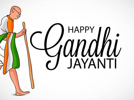 Vector illustration of a background or poster for Happy Gandhi Jayanti or 2nd october.のイラスト素材