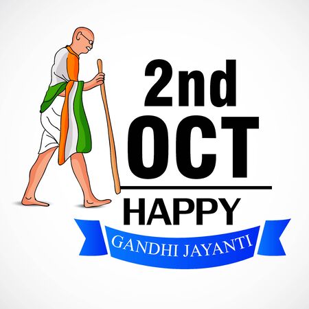 Vector illustration of a background or poster for Happy Gandhi Jayanti or 2nd october.のイラスト素材