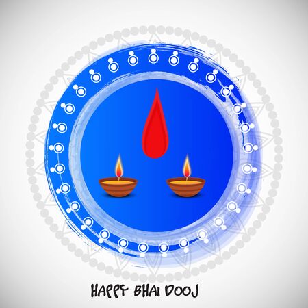 Vector illustration of a background or Poster for Indian festival celebration Happy Bhai Dooj.のイラスト素材