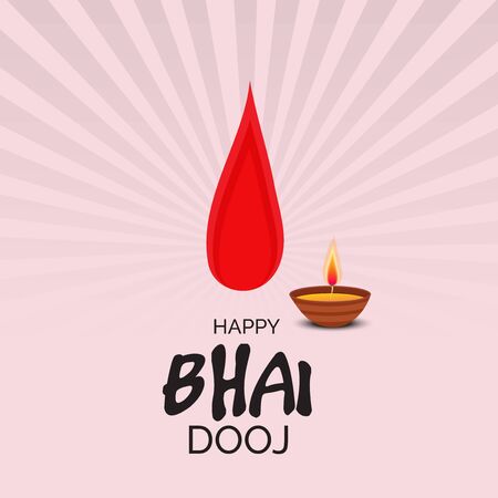 Vector illustration of a background or Poster for Indian festival celebration Happy Bhai Dooj.のイラスト素材