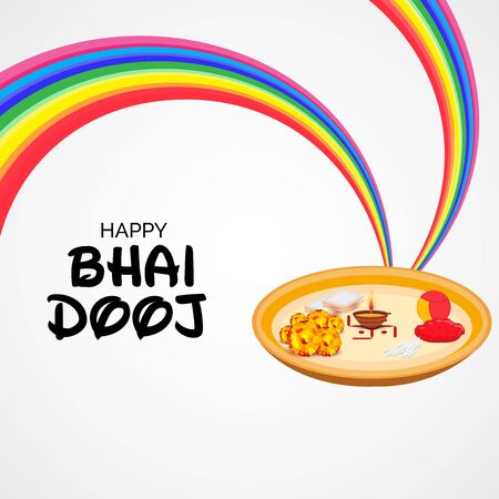 Vector illustration of a background or Poster for Indian festival celebration Happy Bhai Dooj.のイラスト素材