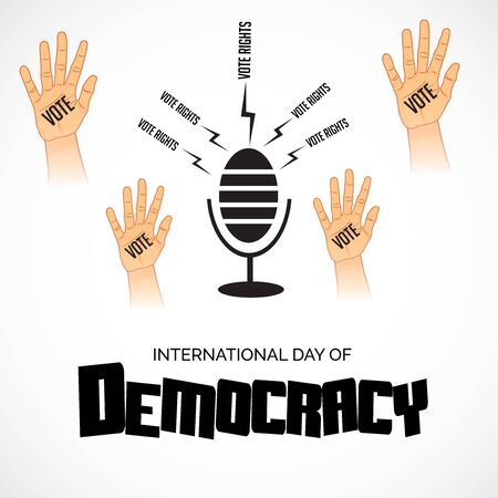 Vector illustration of a background or poster For International Day Of Democracy September 15.のイラスト素材