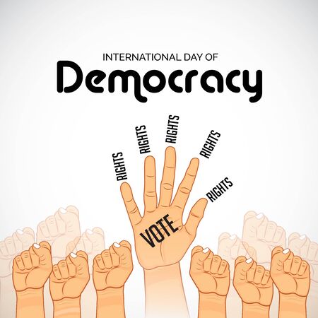 Vector illustration of a background or poster For International Day Of Democracy September 15.のイラスト素材