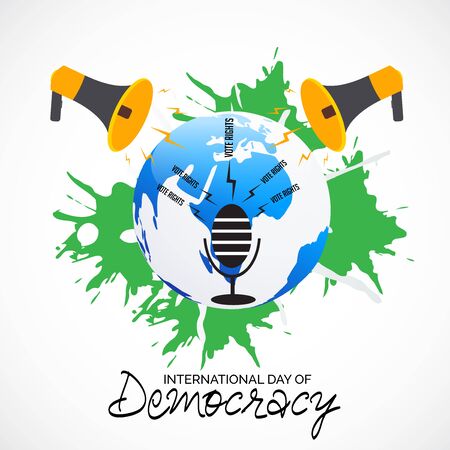 Vector illustration of a background or poster For International Day Of Democracy September 15.のイラスト素材