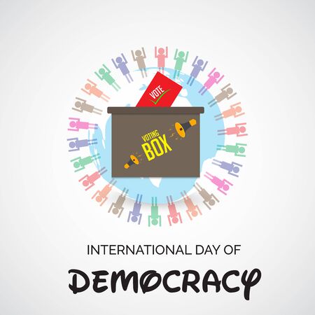 Vector illustration of a background or poster For International Day Of Democracy September 15.のイラスト素材