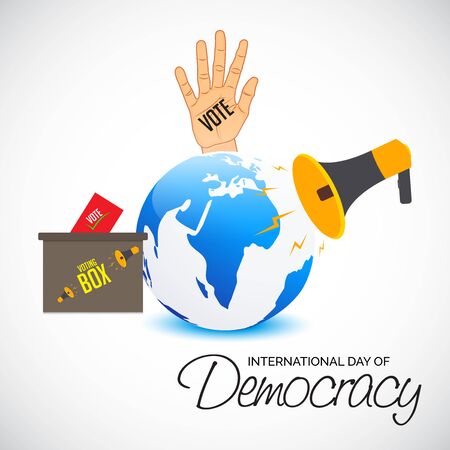 Vector illustration of a background or poster For International Day Of Democracy September 15.のイラスト素材