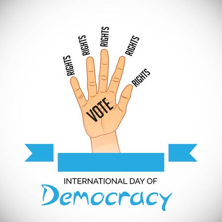 Vector illustration of a background or poster For International Day Of Democracy September 15.のイラスト素材