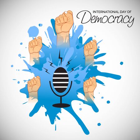 Vector illustration of a background or poster For International Day Of Democracy September 15.のイラスト素材