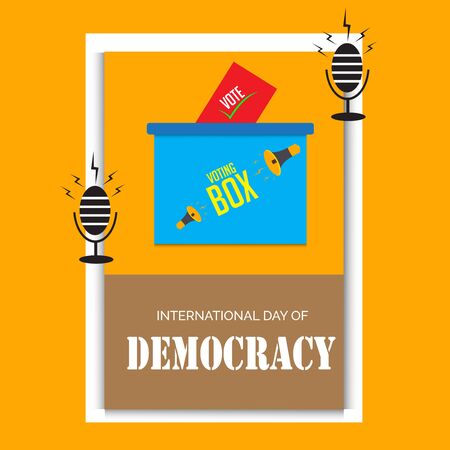 Vector illustration of a background or poster For International Day Of Democracy September 15.のイラスト素材