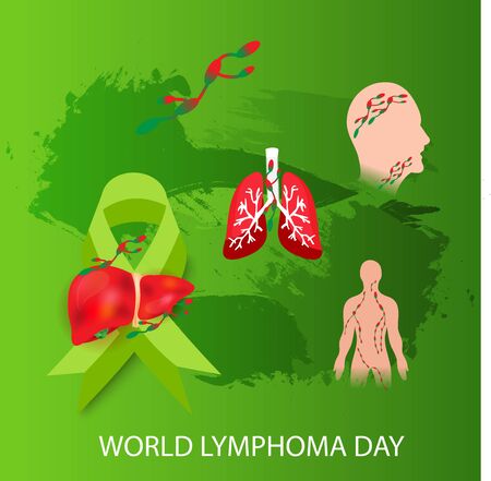 Vector illustration of a Background for World Lymphoma Awareness Day September 15th.のイラスト素材