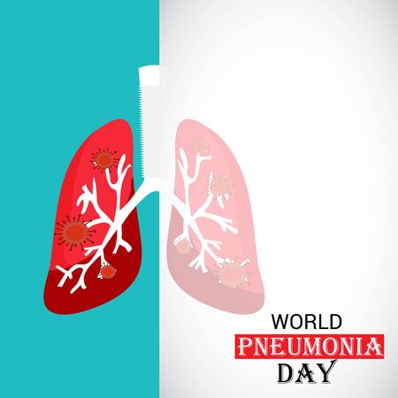 Vector illustration of a Background or Poster for World Pneumonia Day.のイラスト素材