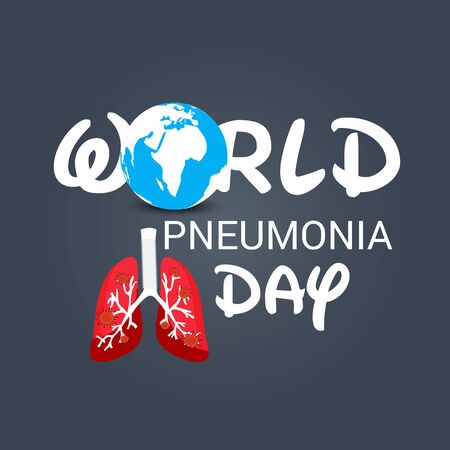 Vector illustration of a Background or Poster for World Pneumonia Day.のイラスト素材