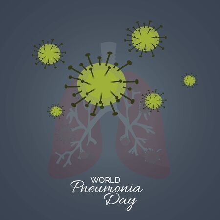 Vector illustration of a Background or Poster for World Pneumonia Day.のイラスト素材