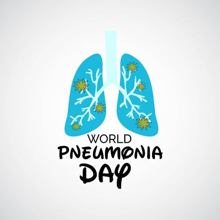 Vector illustration of a Background or Poster for World Pneumonia Day.のイラスト素材
