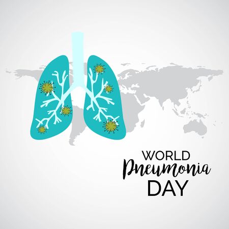 Vector illustration of a Background or Poster for World Pneumonia Day.のイラスト素材