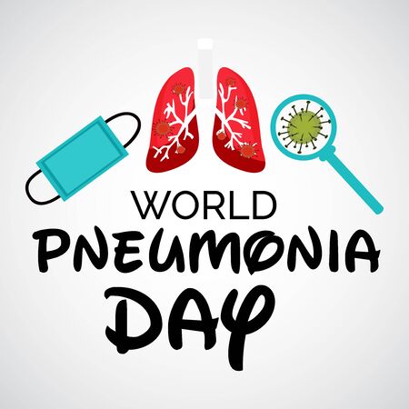 Vector illustration of a Background or Poster for World Pneumonia Day.のイラスト素材
