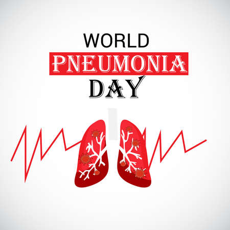 Vector illustration of a Background or Poster for World Pneumonia Day.のイラスト素材