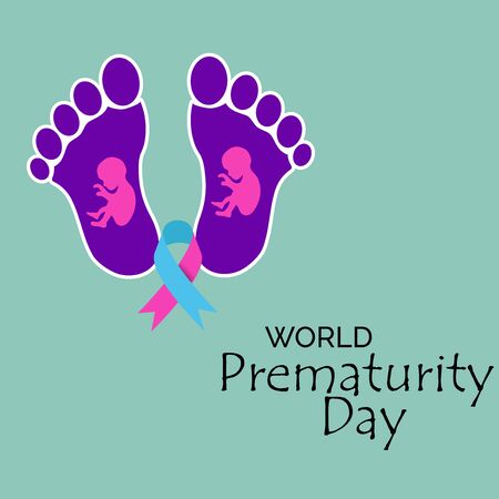Vector illustration of a Bacckground or Poster for Health care World Prematurity Day.のイラスト素材