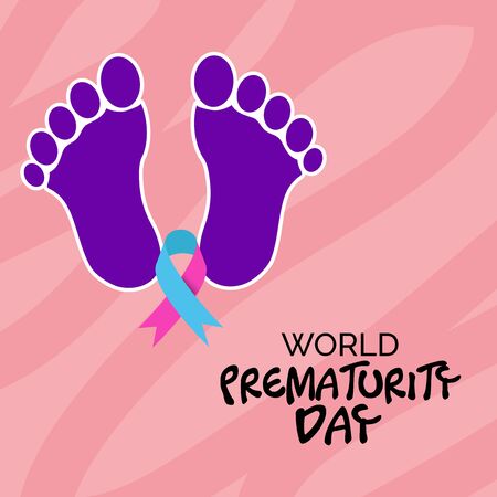 Vector illustration of a Bacckground or Poster for Health care World Prematurity Day.のイラスト素材