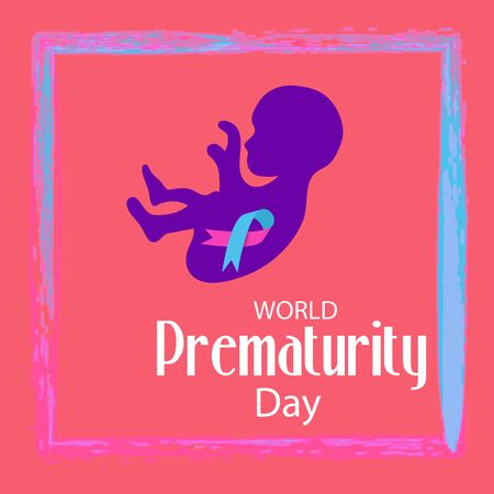 Vector illustration of a Bacckground or Poster for Health care World Prematurity Day.のイラスト素材