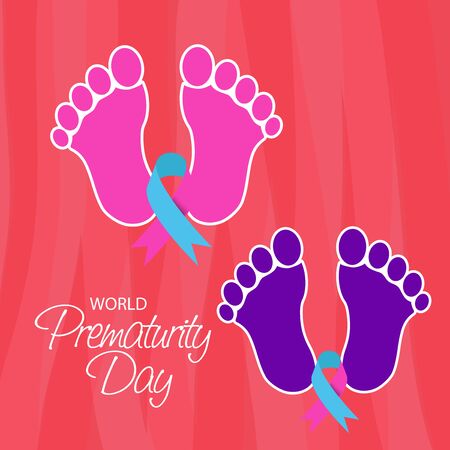 Vector illustration of a Bacckground or Poster for Health care World Prematurity Day.のイラスト素材