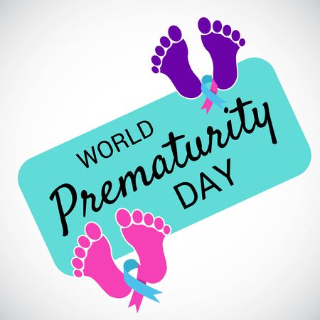 Vector illustration of a Bacckground or Poster for Health care World Prematurity Day.のイラスト素材
