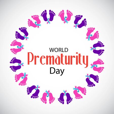Vector illustration of a Bacckground or Poster for Health care World Prematurity Day.のイラスト素材