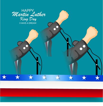 Vector illustration of a Background or poster with American Flag For Martin Luther King Day.のイラスト素材