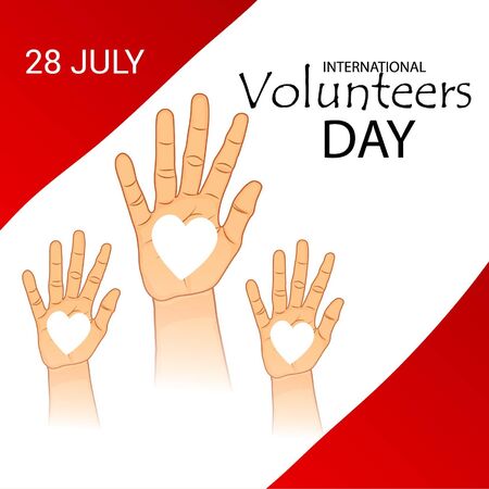 Vector illustration of a background for International Volunteers Day.のイラスト素材