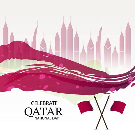 Vector illustration of a background for Qatar National Day.のイラスト素材