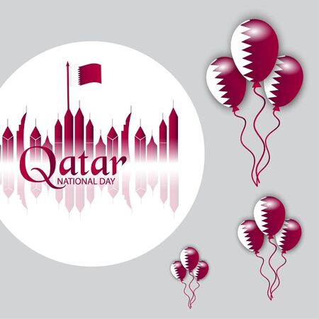 Vector illustration of a background for Qatar National Day.のイラスト素材