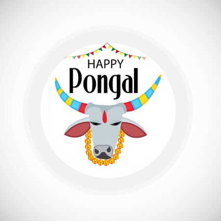 Vector illustration of a background or poster With colorful pots for religious traditional harvest festival Happy Pongal.のイラスト素材