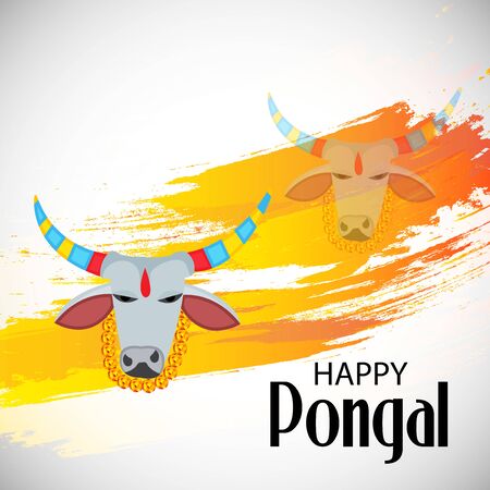 Vector illustration of a background or poster With colorful pots for religious traditional harvest festival Happy Pongal.のイラスト素材