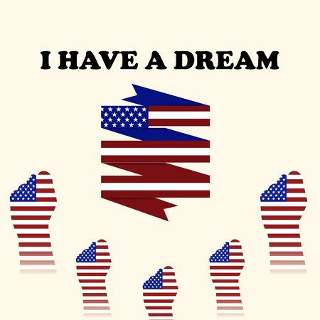 Vector illustration of a Background or poster with American Flag For Martin Luther King Day.のイラスト素材