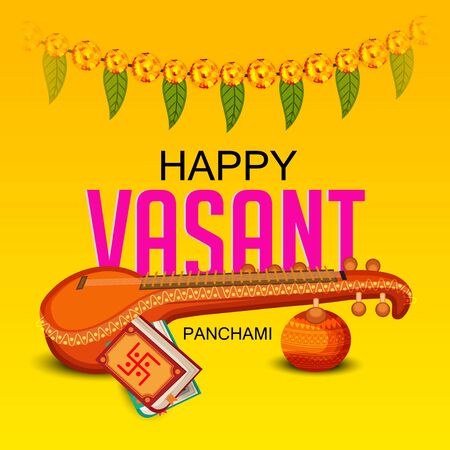 Vector illustration of a background for Happy Vasant Panchami.のイラスト素材