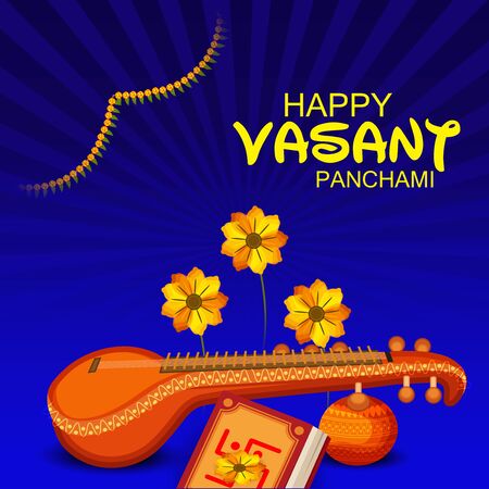 Vector illustration of a background for Happy Vasant Panchami.のイラスト素材