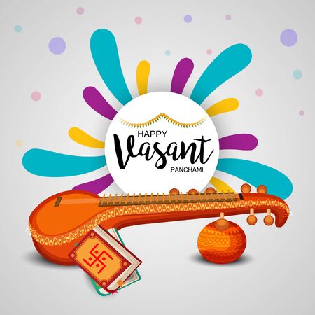Vector illustration of a background for Happy Vasant Panchami.のイラスト素材