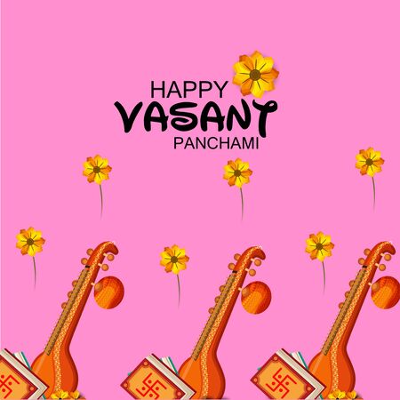 Vector illustration of a background for Happy Vasant Panchami.のイラスト素材