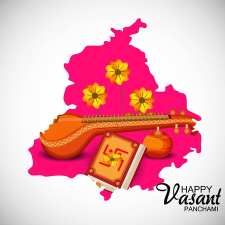 Vector illustration of a background for Happy Vasant Panchami.のイラスト素材