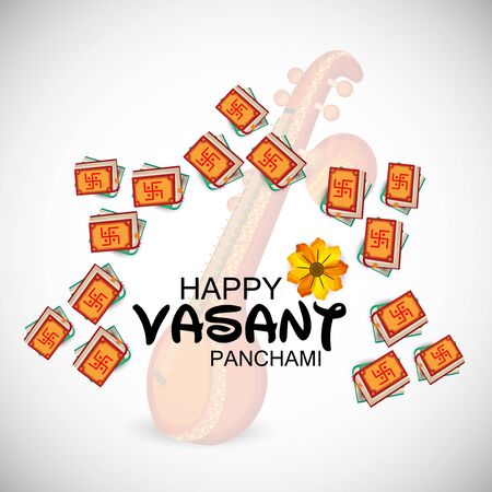 Vector illustration of a background for Happy Vasant Panchami.のイラスト素材