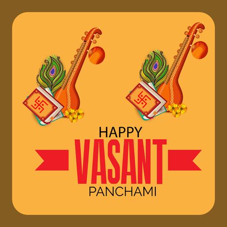 Vector illustration of a background for Happy Vasant Panchami.のイラスト素材