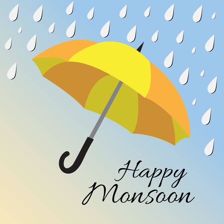 Vector Illustration of a background for Happy Monsoon Sale And Offer.のイラスト素材