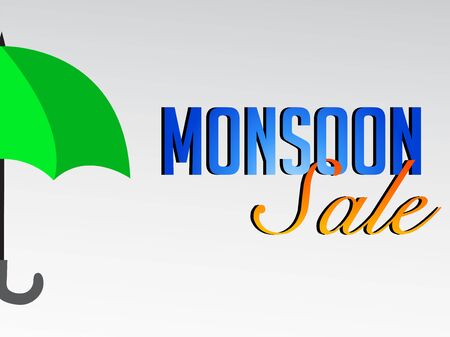 Vector Illustration of a background for Happy Monsoon Sale And Offer.のイラスト素材