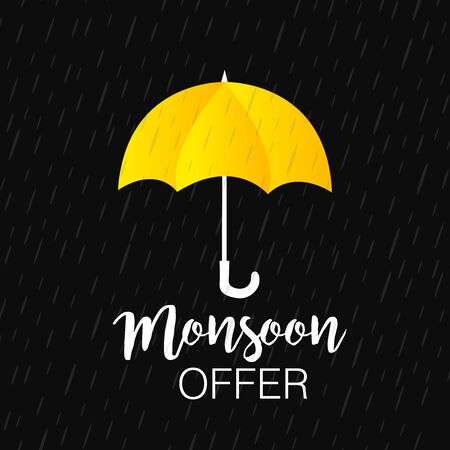 Vector Illustration of a background for Happy Monsoon Sale And Offer.のイラスト素材