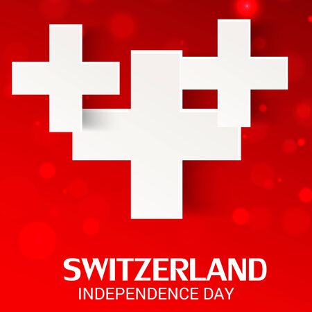 Vector illustration of a Background for Happy Swiss National Day.のイラスト素材