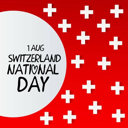 Vector illustration of a Background for Happy Swiss National Day.のイラスト素材